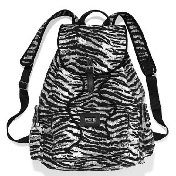 Victoria's Secret PINK Zebra Backpack *RARE* - Picture 1 of 16
